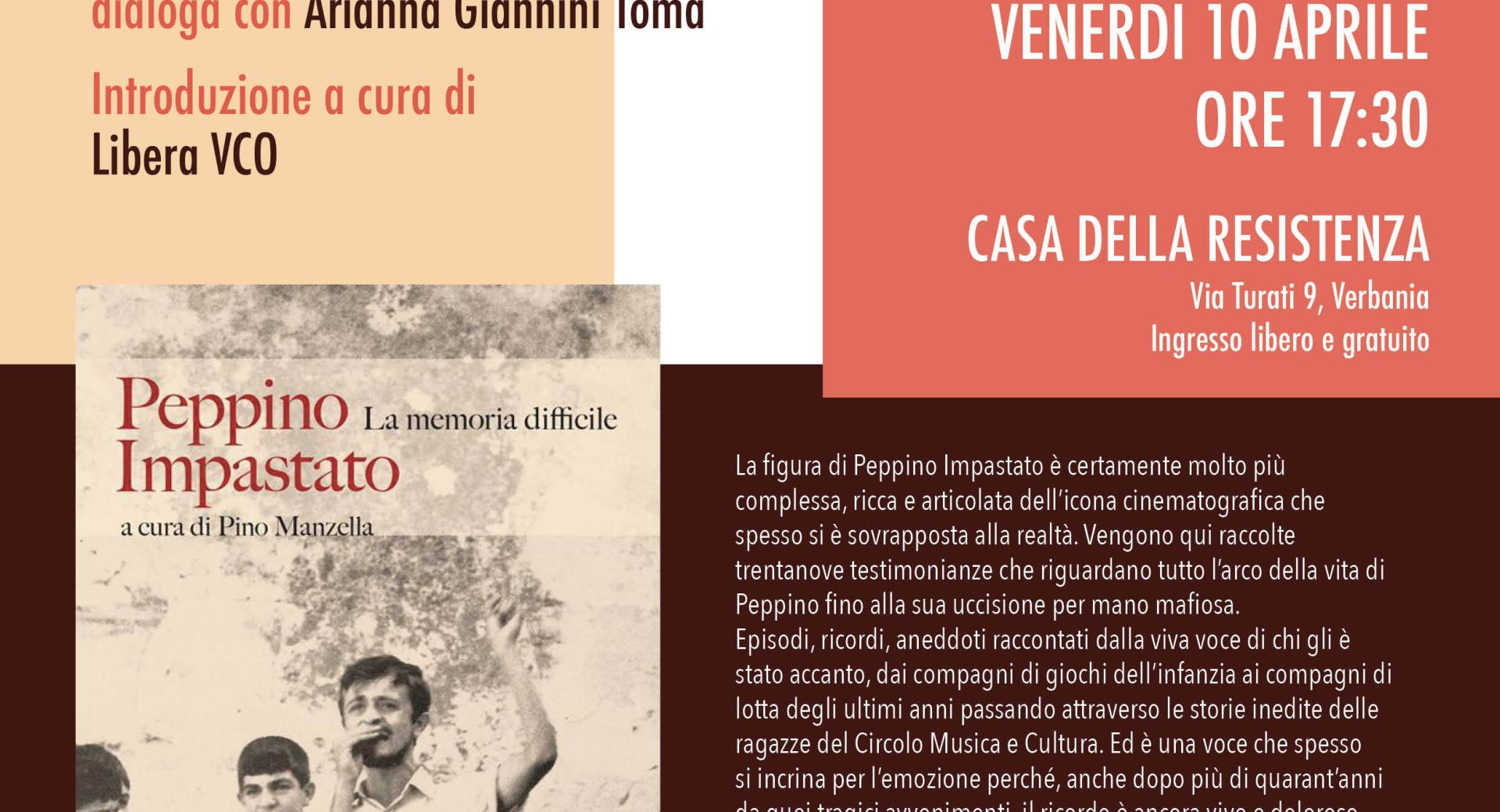 Presentazione del libro: Peppino Impastato. La memoria difficile