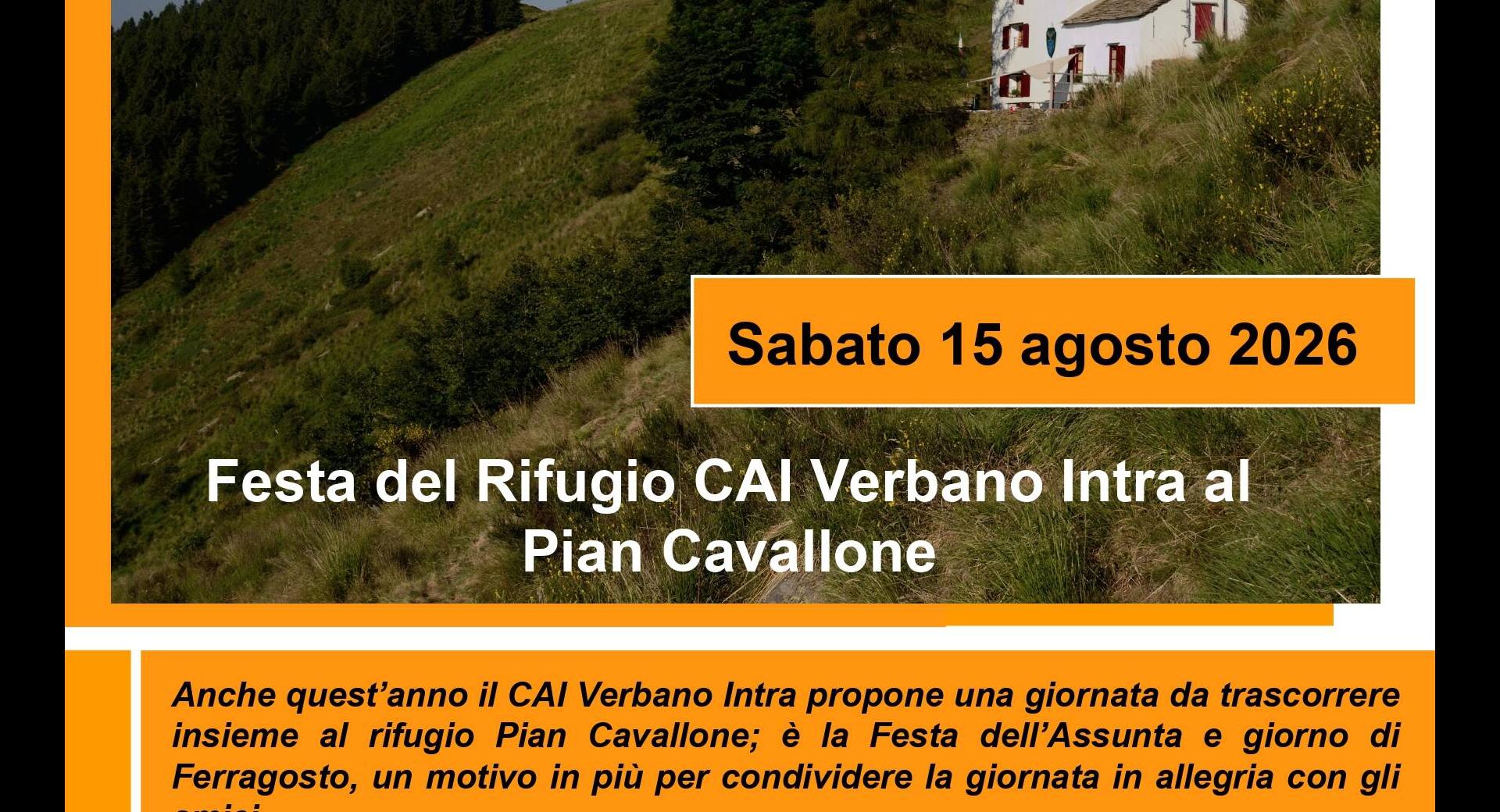 Festa del Rifugio CAI Verbano Intra al Pian Cavallone