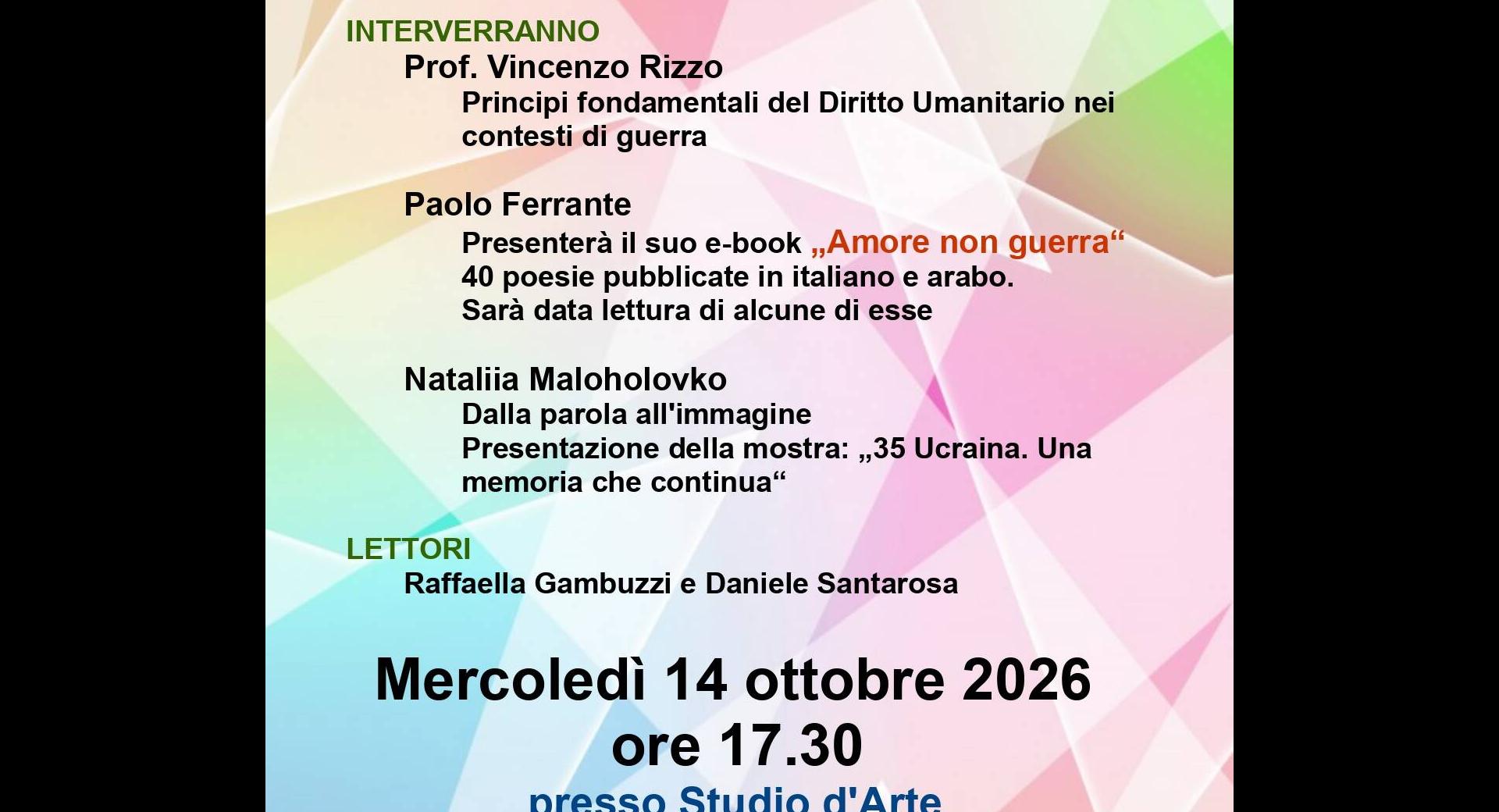  Costruire Ponti – Diritti umani, parola, arte visiva e poetica
